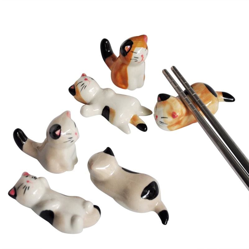 6 Chopstick Holders Cats ( 2 colors)
