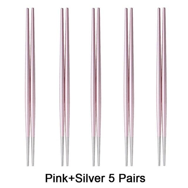 5 pairs of Metal Chopsticks Nakano ( 10 colors)