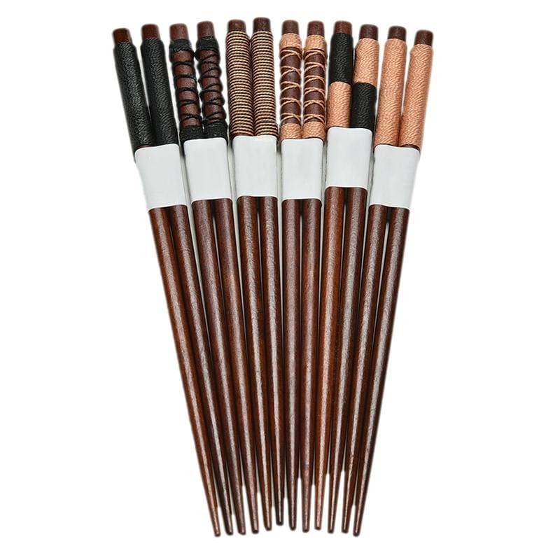 6 pairs of Chestnut Wood Chopsticks Mito