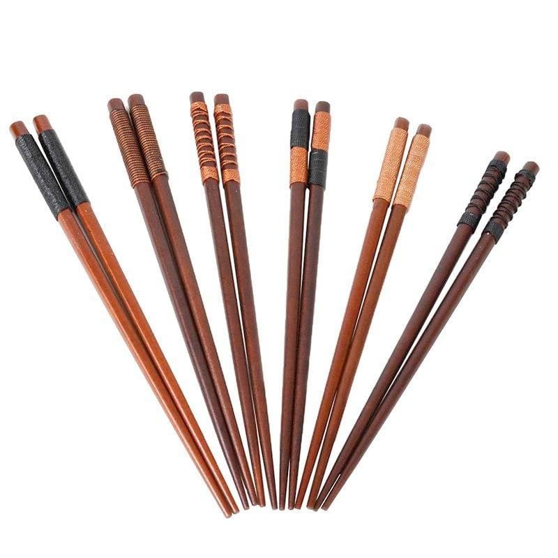6 pairs of Chestnut Wood Chopsticks Mito