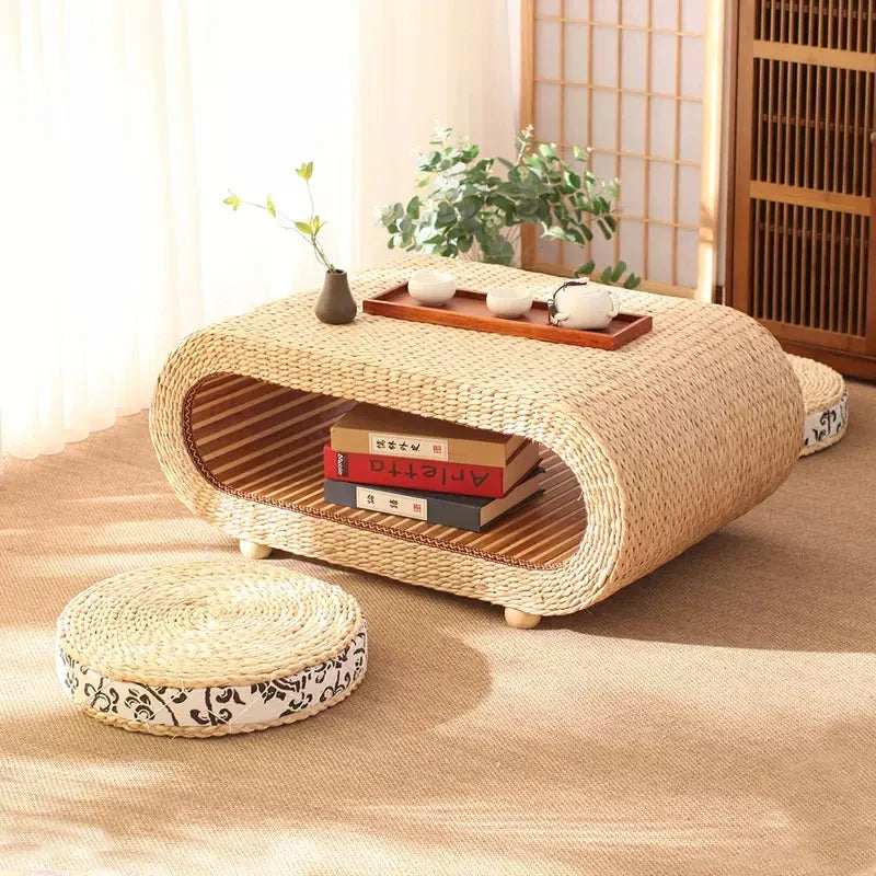 Japanese Rattan Tea Table