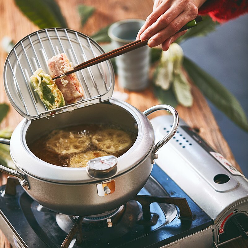 Tempura Frying Pot with Temperature Control Kurashiki ( 2 sizes and 2 colors)