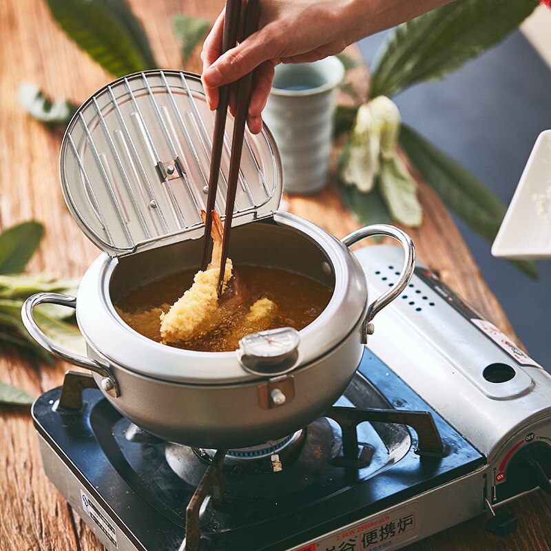 Tempura Frying Pot with Temperature Control Kurashiki ( 2 sizes and 2 colors)