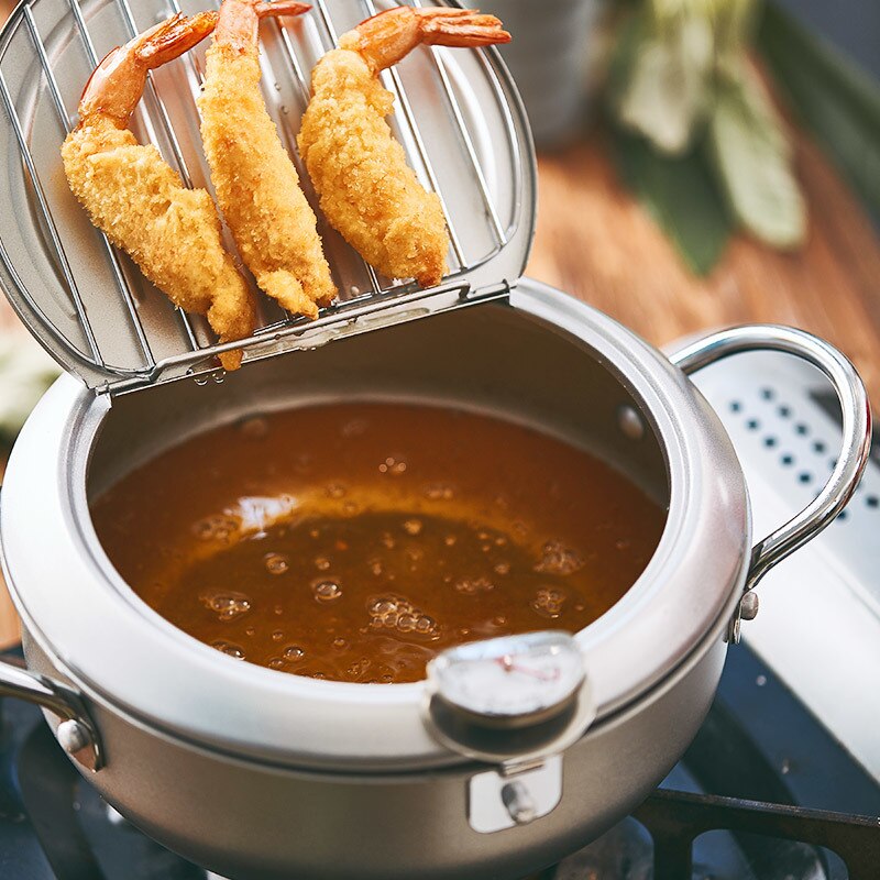 Tempura Frying Pot with Temperature Control Kurashiki ( 2 sizes and 2 colors)