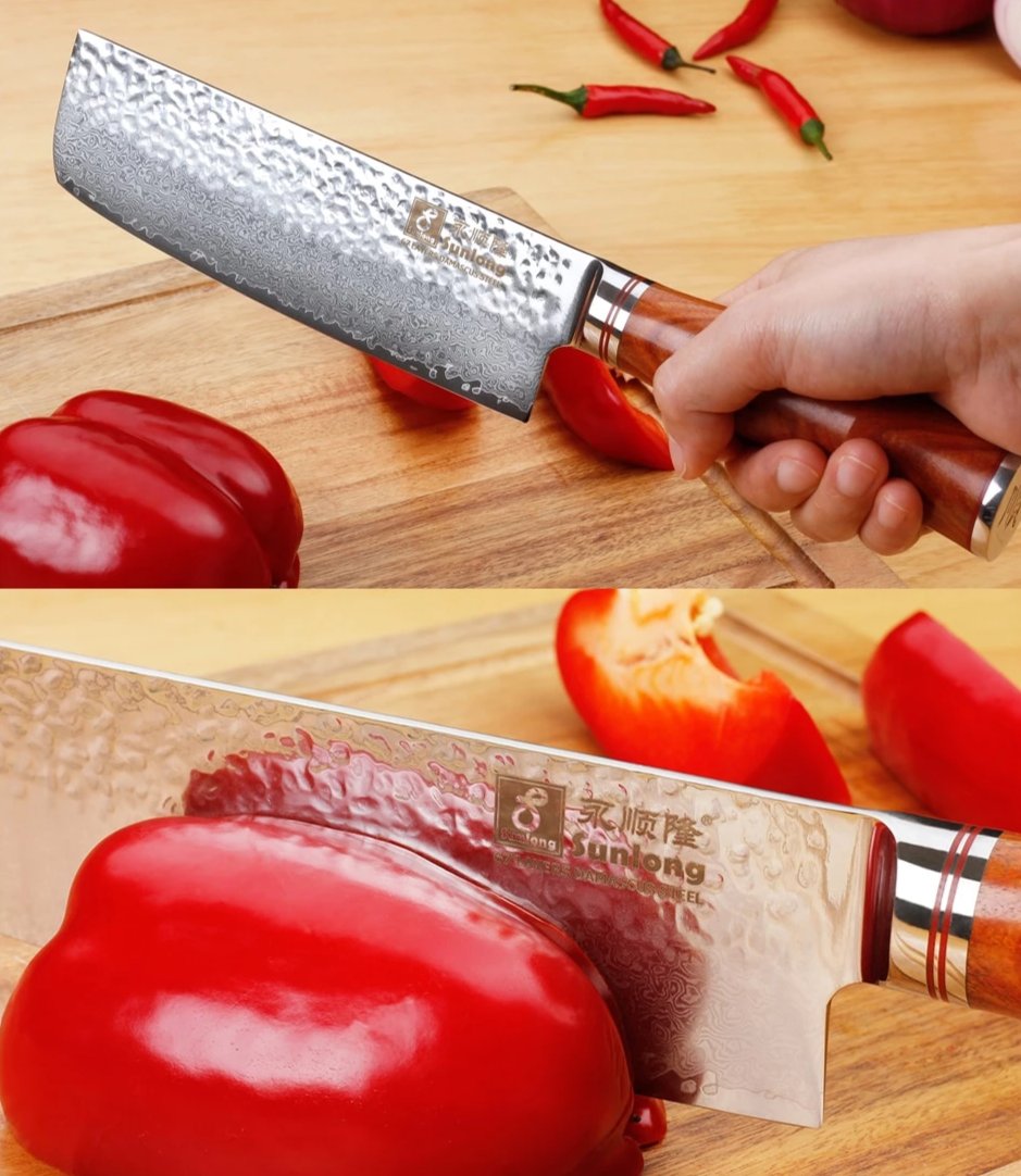 Damascus Nakiri Knife Aomori