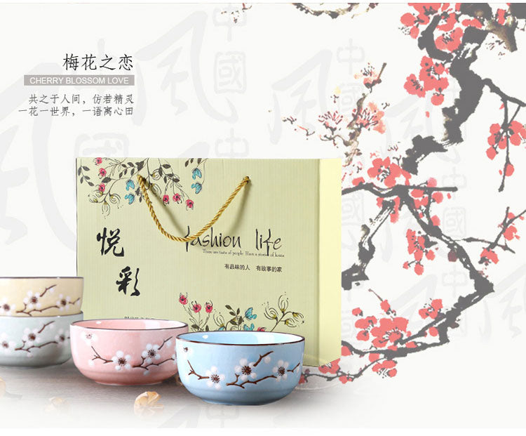 4 Bowls, 4 pairs of Chopsticks and 4 Spoons Set Mita (5 Colors)