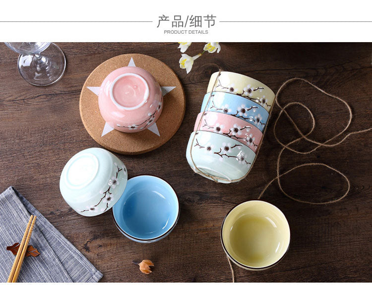 4 Bowls, 4 pairs of Chopsticks and 4 Spoons Set Mita (5 Colors)