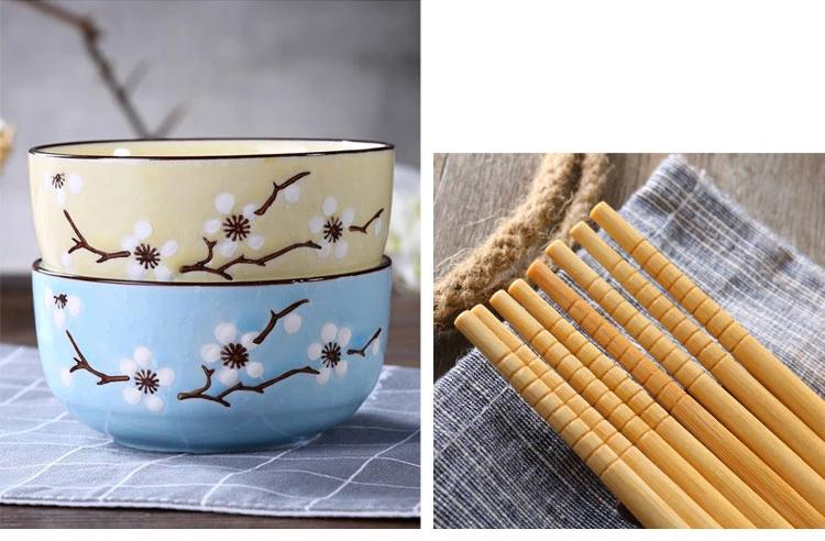 4 Bowls, 4 pairs of Chopsticks and 4 Spoons Set Mita (5 Colors)