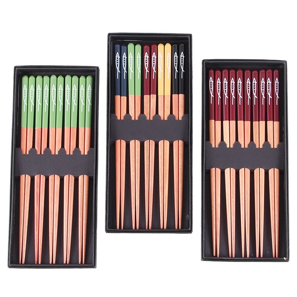 5 or 10 Pairs of Chopsticks Set Aliena (6 Colors)