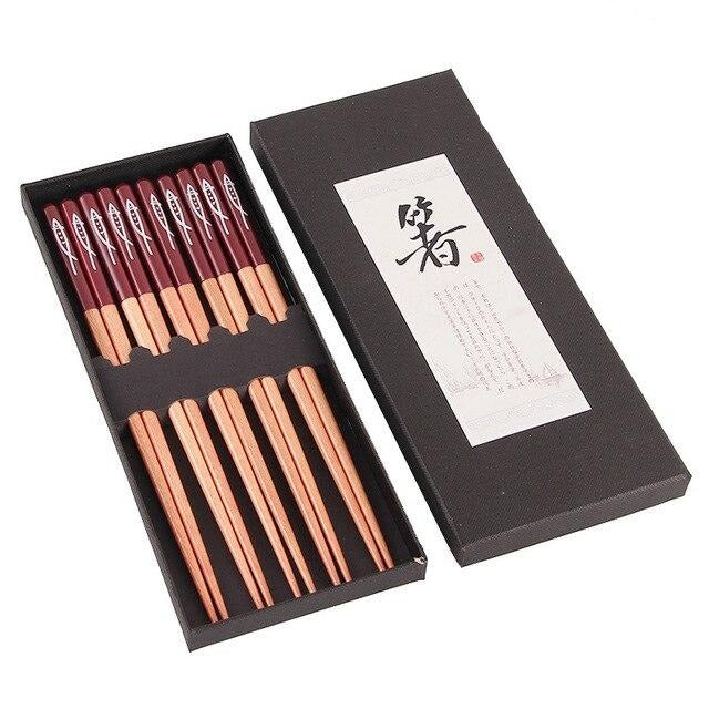 5 or 10 Pairs of Chopsticks Set Aliena (6 Colors)