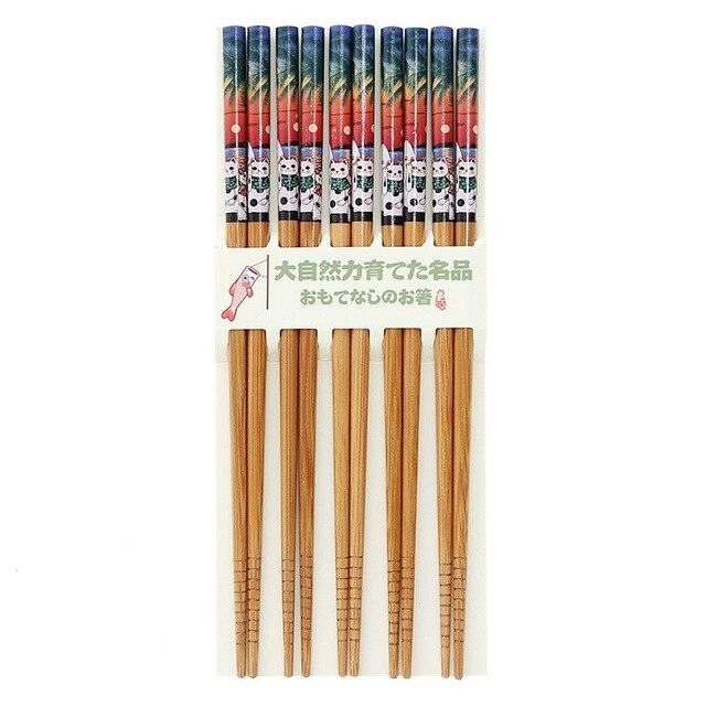 5 Pairs of Chopsticks Set Kaempferi (5 Colors)