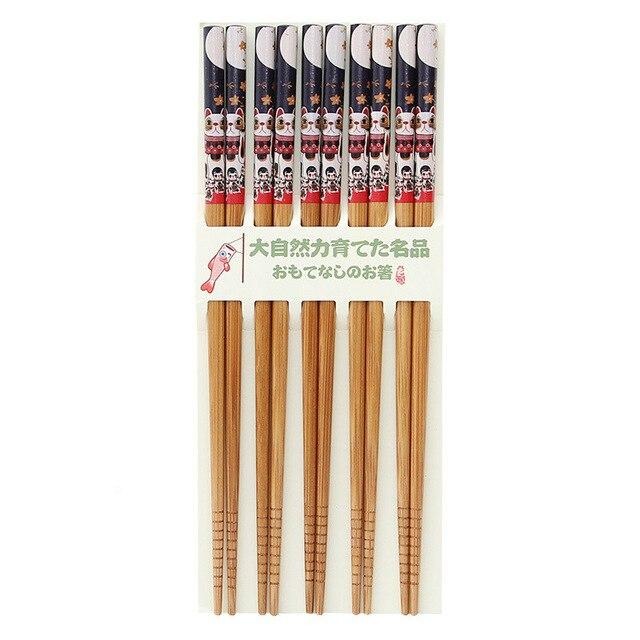 5 Pairs of Chopsticks Set Kaempferi (5 Colors)