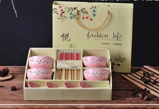 4 Bowls, 4 pairs of Chopsticks and 4 Spoons Set Mita (5 Colors)