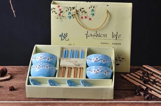 4 Bowls, 4 pairs of Chopsticks and 4 Spoons Set Mita (5 Colors)