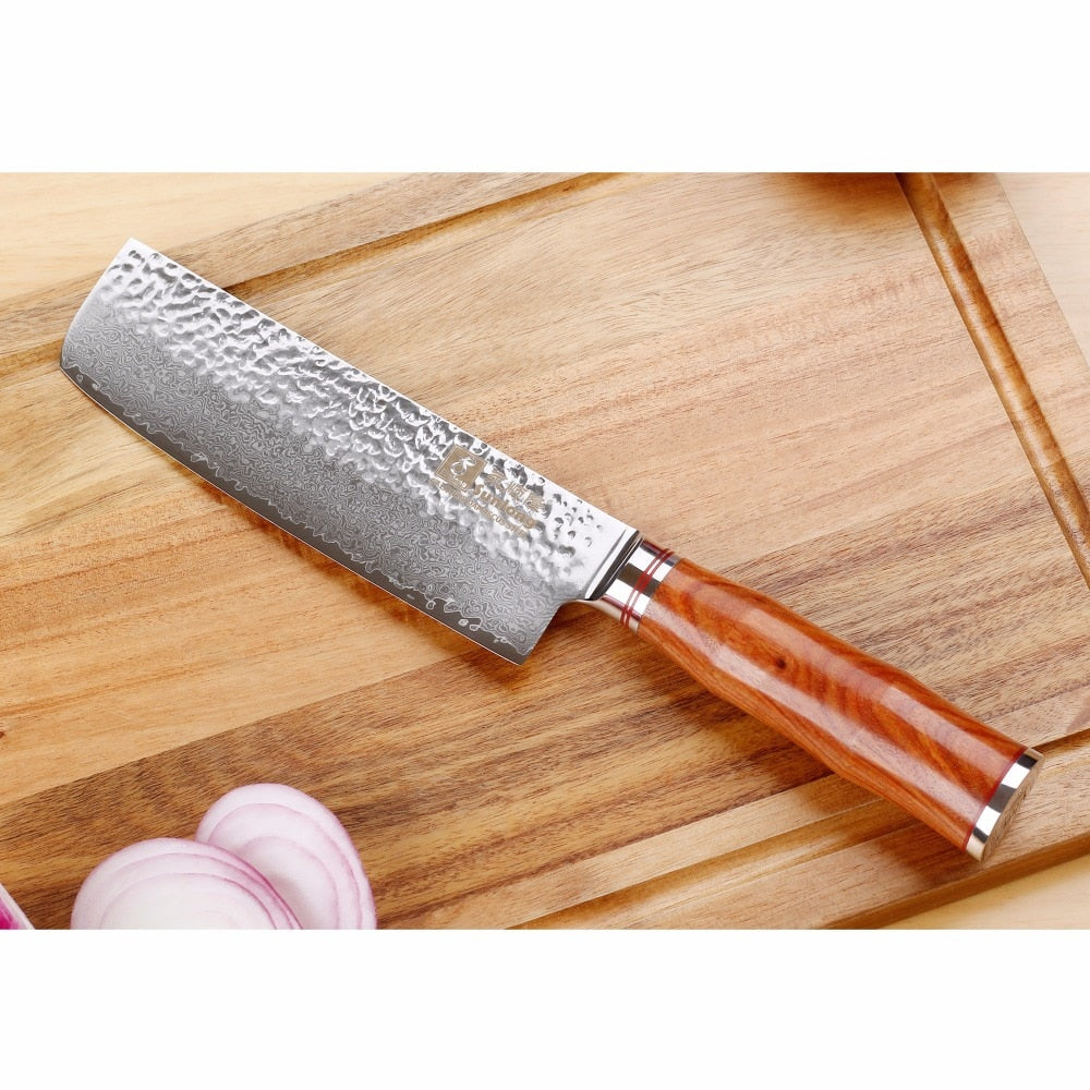Damascus Nakiri Knife Aomori