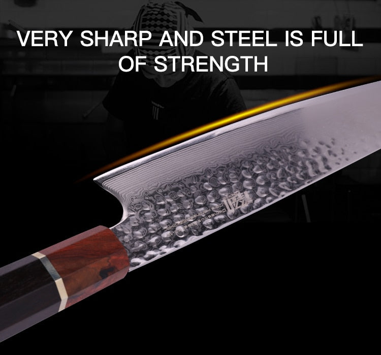 Kiritsuke Damascus Steel Knife Ise