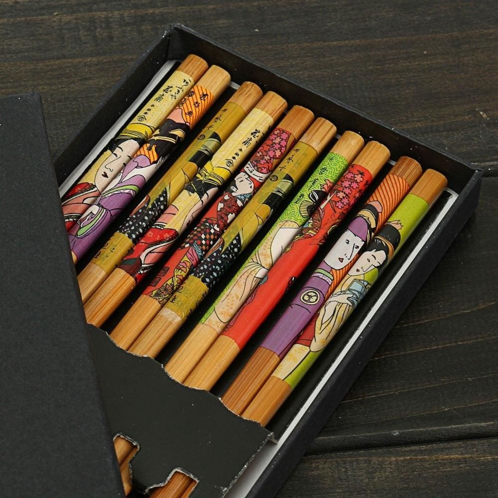 5 Wooden Chopsticks Set Kurume