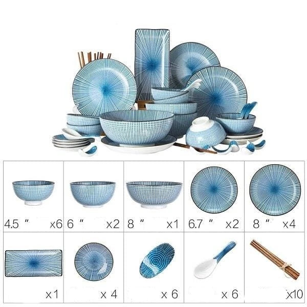 Tableware for 6 people Aki