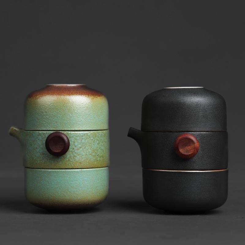 Teapot with 2 Teacups Travel Set Hitomi ( 3 colors)