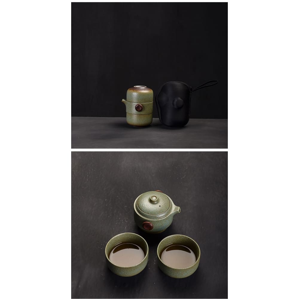 Teapot with 2 Teacups Travel Set Hitomi ( 3 colors)