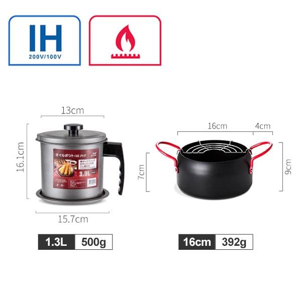 Tempura Pot and Oil Filter Container Saru ( 3 models)