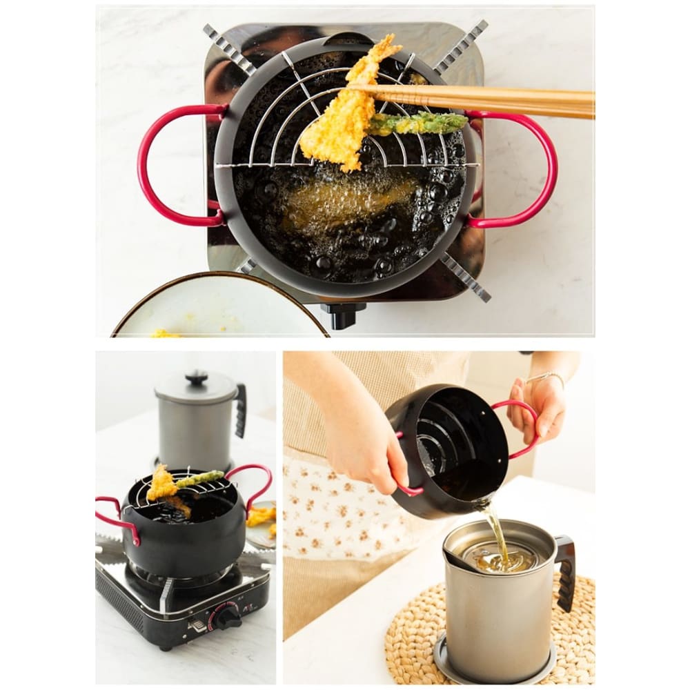 Tempura Pot and Oil Filter Container Saru ( 3 models)
