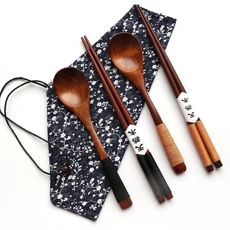 Wooden Chopsticks and Spoon Kita ( 2 colors)