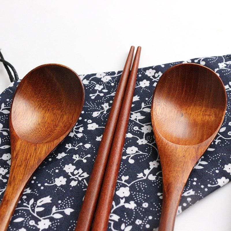 Wooden Chopsticks and Spoon Kita ( 2 colors)