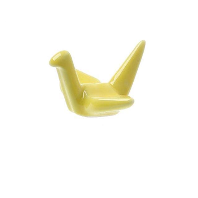 4 Chopstick Holders Origami Yellow