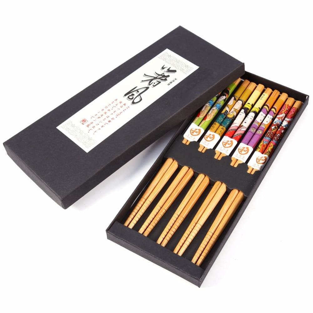 5 pairs of Wooden Chopsticks Saitama ( 2 models)