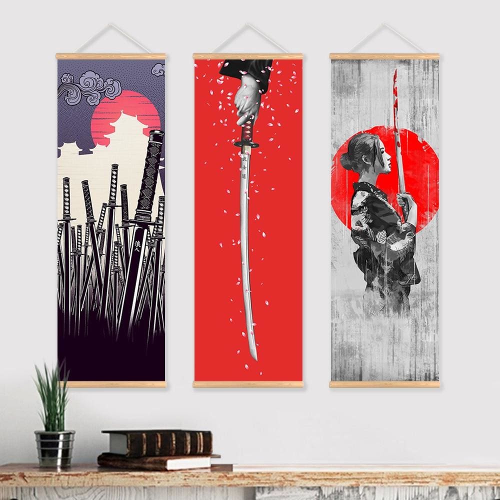 3 Canvas Samurai Set ( 3 sizes)