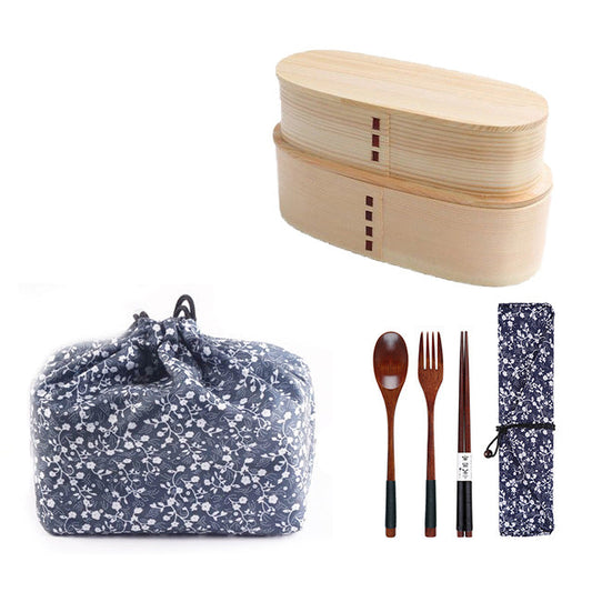 2 Bentos and Cutlery Set Nagai