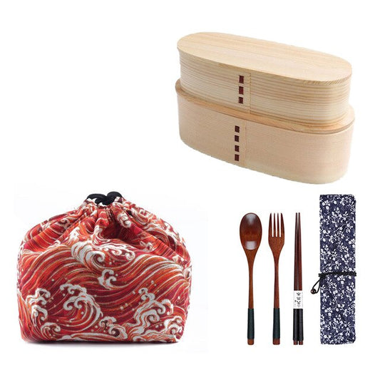 2 Bentos and Cutlery Set Boichi