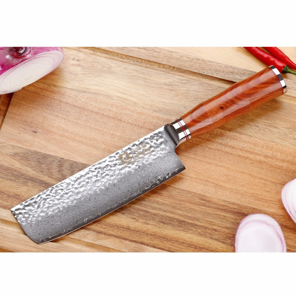 Damascus Nakiri Knife Aomori