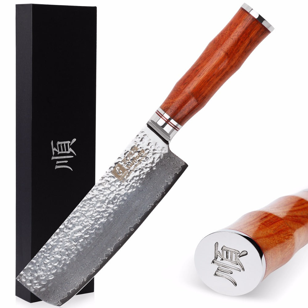 Damascus Nakiri Knife Aomori