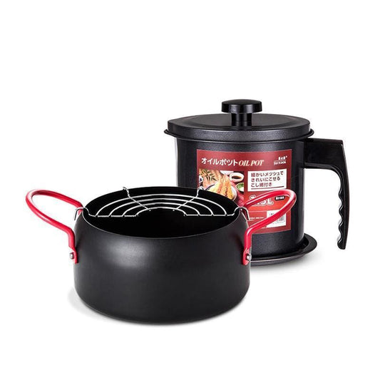 Tempura Pot  and Oil Filter Container Saru ( 3 models)