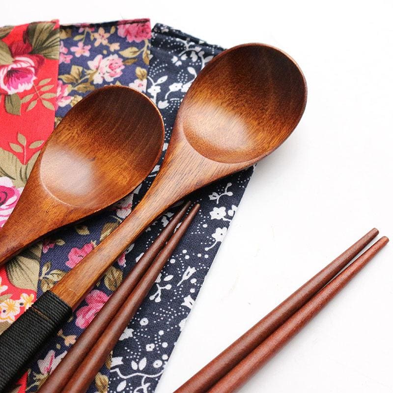 Wooden Chopsticks and Spoon Kita ( 2 colors)
